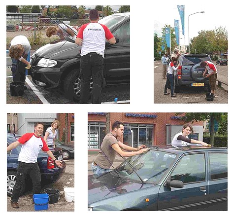 GeefJezelfKleur jongeren tijdens het autowassen