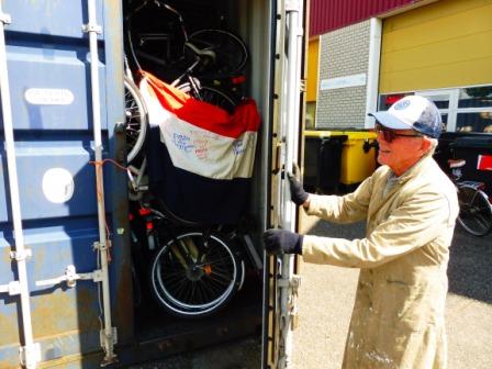 de deur van de container kan dicht